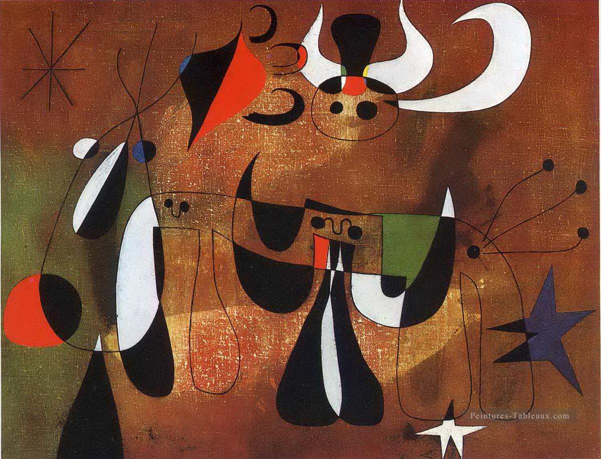 Personnages dans la nuit Joan Miro Peintures à l'huile